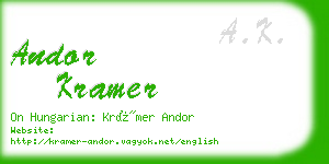 andor kramer business card